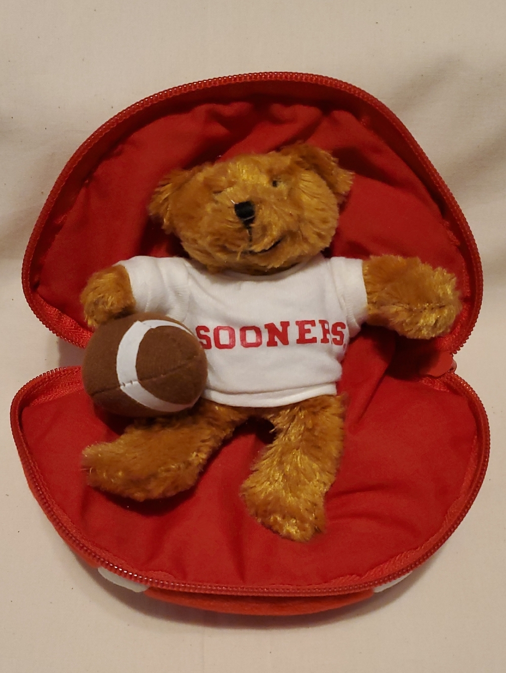 OU Plush Football with Bear Inside
